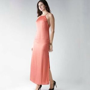 Forever‎ 21 Rust Orange Satin Maxi Dress